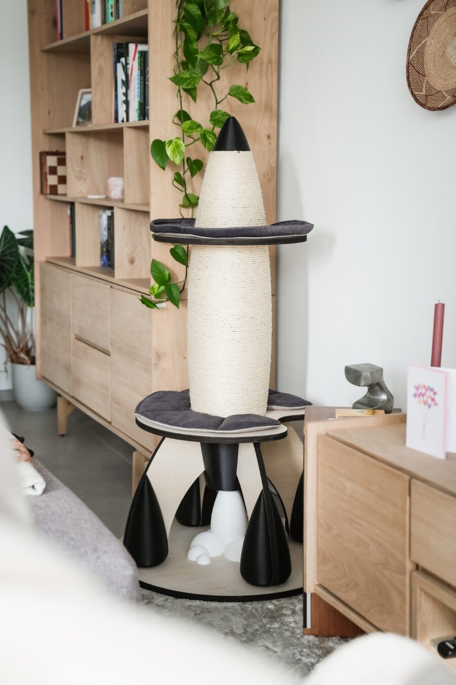 Racat krapbaal in interieur